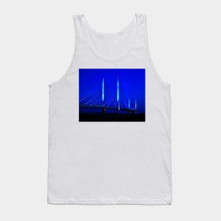 Blue Indian River Bridge at Night Expressionism Tank Top